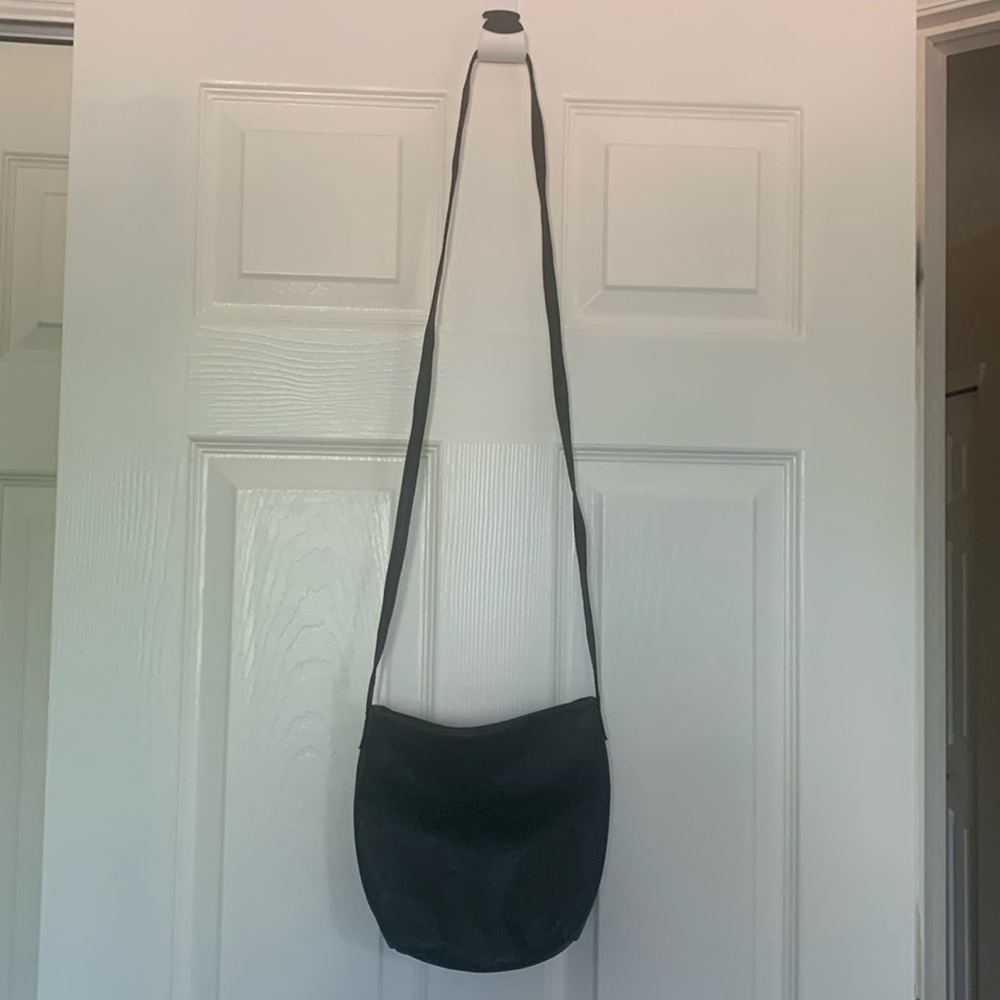 Baggu black leather crossbody bag